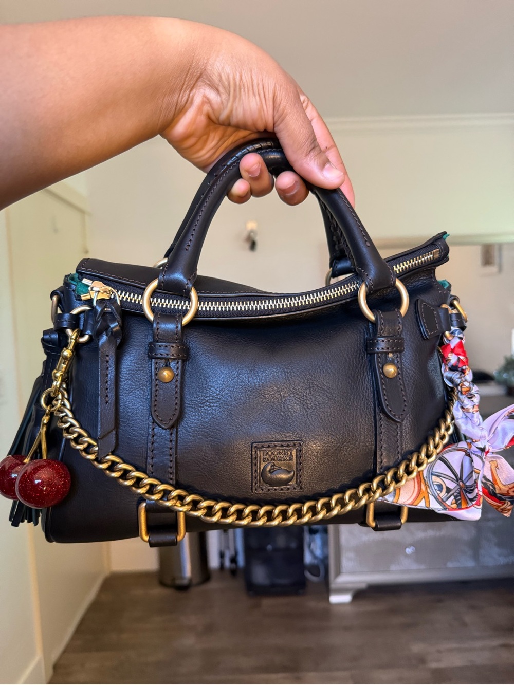 Dooney & Bourke Black Mini Leather Satchel